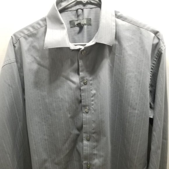 Kenneth Cole Reaction Men’s Size 16 34/35 Gray Long Sleeve Button Up Dress Shirt - Picture 3 of 12